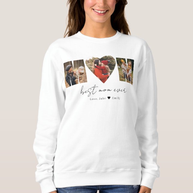Mom Gift with 3 Photos | Mother's Day Gift Sweatshirt (Front)