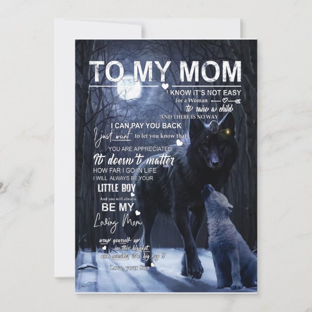 Mom Gifts | Letter To My Mom Love From Son Invitation (Front)