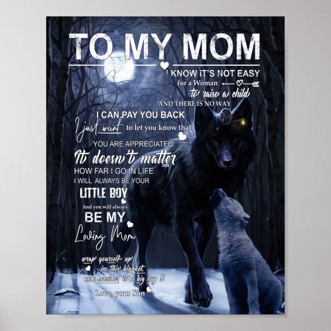Mom Gifts | Letter To My Mom Love From Son Poster (Front)
