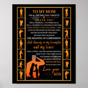 Mom Gifts Letter To My Mom Love From Son Poster