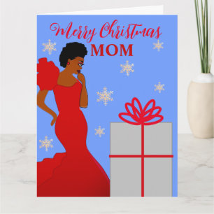 Mom Glam African American Christmas Card