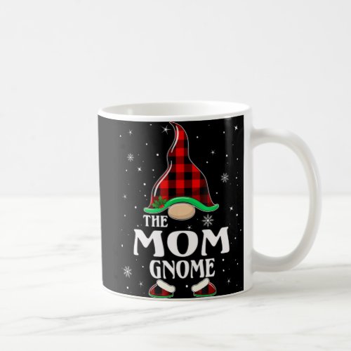 Mom Gnome Buffalo Plaid Matching Family Christmas  Coffee Mug