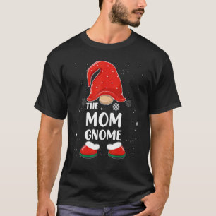 Mom Gnome Buffalo Plaid Matching Family Christmas  T-Shirt