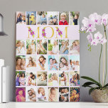 Mom Gold Letters 30 Vertical Photo Collage Lilac Canvas Print<br><div class="desc">Gorgeous photo gift for your mom. The design features floral letters for "mom" which is printed in gold and decorated with purple lily flowers. The photo template is set up for you to add 30 of your favorite photos, all of which are displayed in vertical portrait format. This grid style...</div>