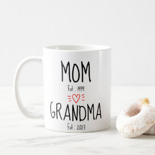 Mom, Grandma #2 Fist Time Grandma,Gift New Grandma Coffee Mug