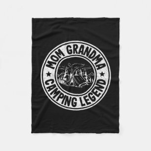 Mom grandma camping legend rv camper outdoor women fleece blanket