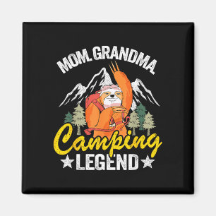 Mom grandma camping legend rv camper sloth women magnet