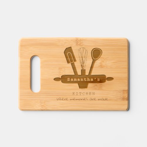 Mom Grandma Custom Name Quote Kitchen Cutting Board