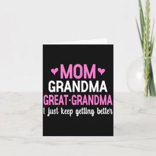 Mom grandma great grandma cute women mom mothers card