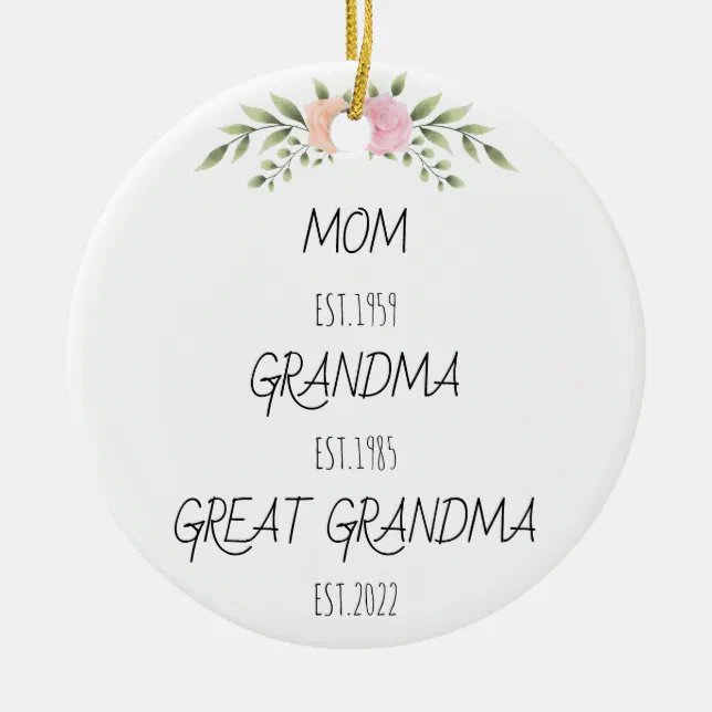 Mom Grandma Est Personalized Photo Ceramic Ornament, New Grandma Christmas  Gift, First Time Grandma Ornament - Best Personalized Gifts For Everyone