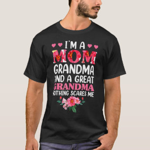 Mom Grandma Great Grandma Floral For Women Mother T-Shirt