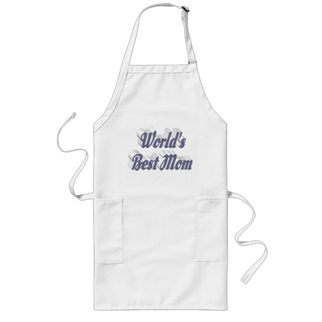 Mom Gray typography Mothers Day Long Apron (Front)