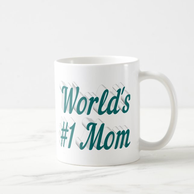 Mom Green half text Mothers Day Coffee Mug (Right)