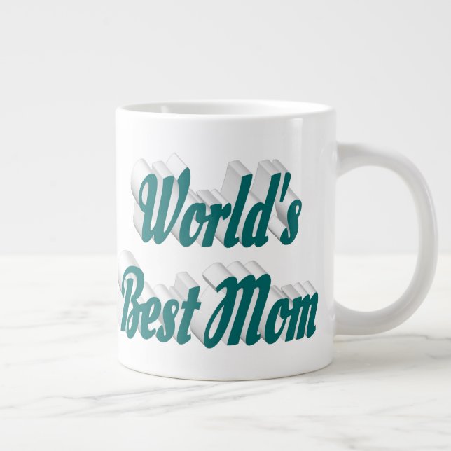 Mom green half typography Mothers Day Giant Coffee Mug (Right)