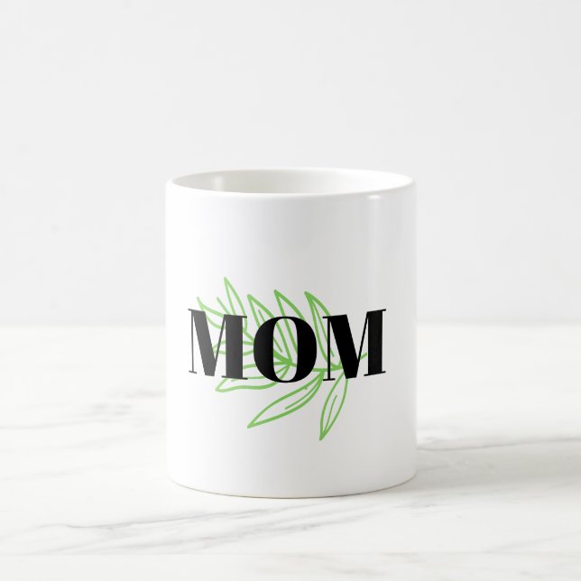 mom green leaf coffee mug (Center)
