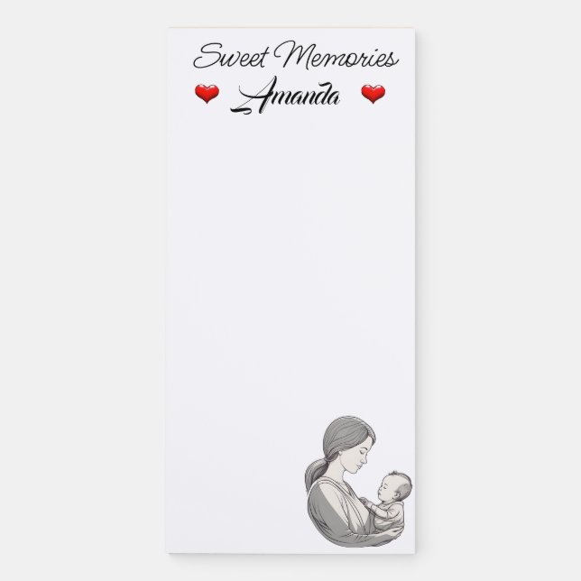 Mom Grocery Shopping List  Magnetic Notepad (Front)