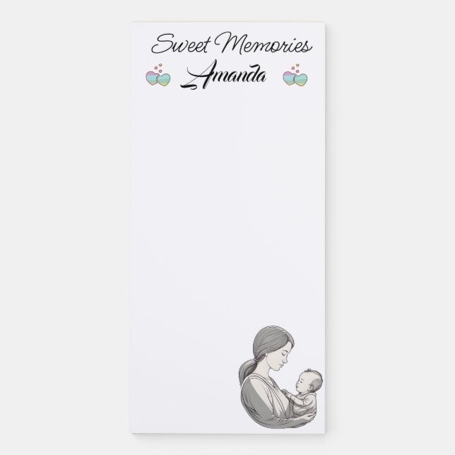 Mom Grocery Shopping List  Magnetic Notepad (Front)