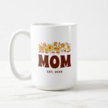Mom Groovy Flower Vintage Floral Mother's Day Coffee Mug<br><div class="desc">Celebrate the love and joy of being a mom, a grandma or aunt with this custom text gift. Whether you go by mom, mommy, mama, auntie, aunt, grandma, nana or granny, this personalized gift is designed to make your heart bloom with happiness. Embrace the timeless beauty of vintage floral design....</div>