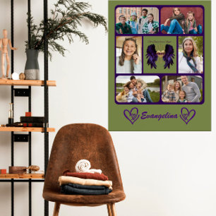 Mom Guardian Angel Wings 6 Photo Collage and Name Foam Board