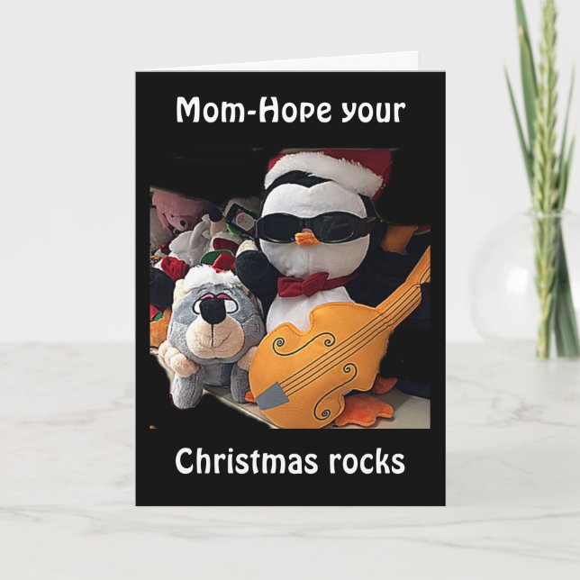 MOM-H0PE Y0UR CHRITMAS "R0CKS"-YOU ROCK HOLIDAY CARD (Front)