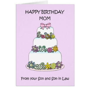 Mom Happy Birthday from Son and Son in Law Cards