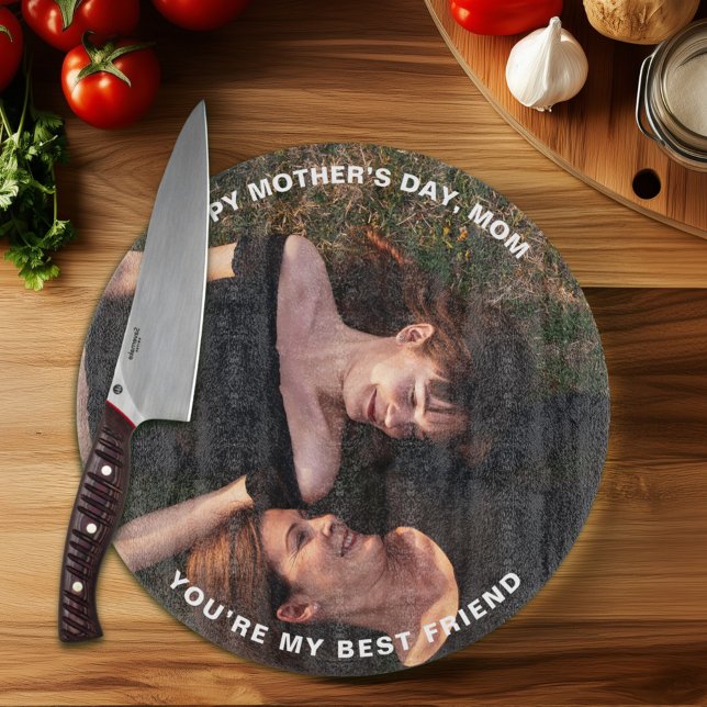 Mom-Happy Mother’s Day My Best Friend Photo Cutting Board (Creator Uploaded)