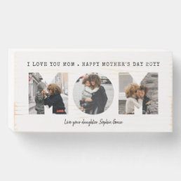 MOM Happy Mothers Day Photo Wooden Box Sign