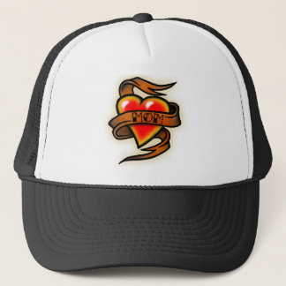 mom hart tattoo trucker hat