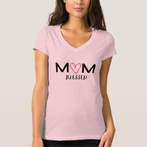 Mom Heart Blessed T_shirt