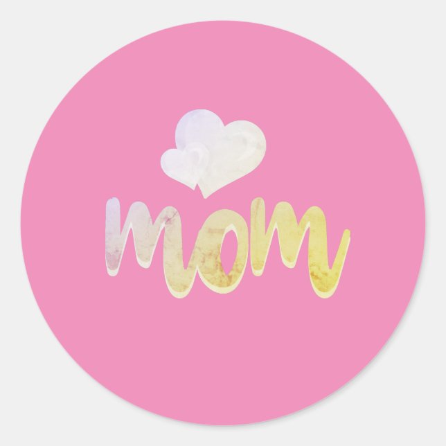Mom - Heart   Classic Round Sticker (Front)
