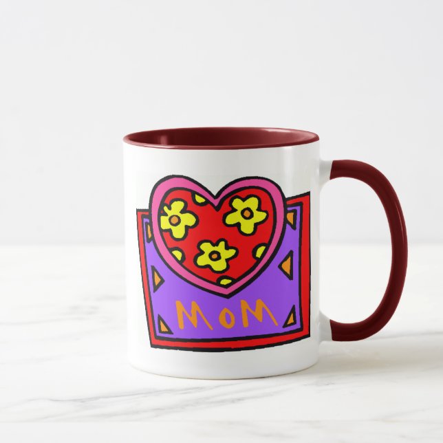 Mom Heart Design Mug (Right)