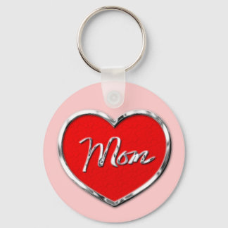 Mom Heart Key Chain