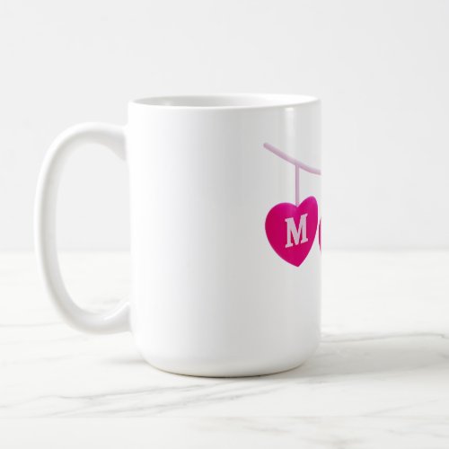 Mom heart shape pink pattern coffee mug