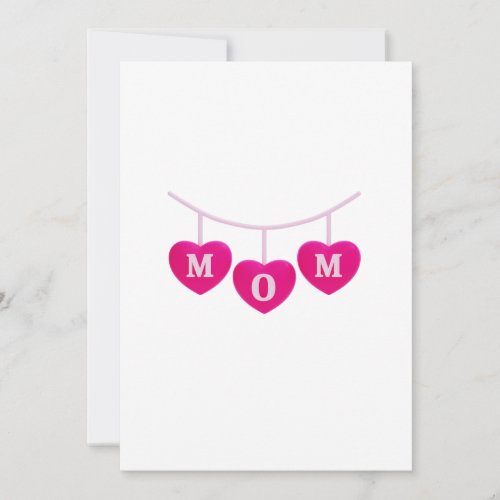 Mom heart shape pink pattern invitation
