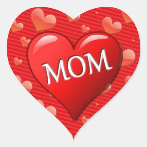 Mom Heart Sticker | Zazzle