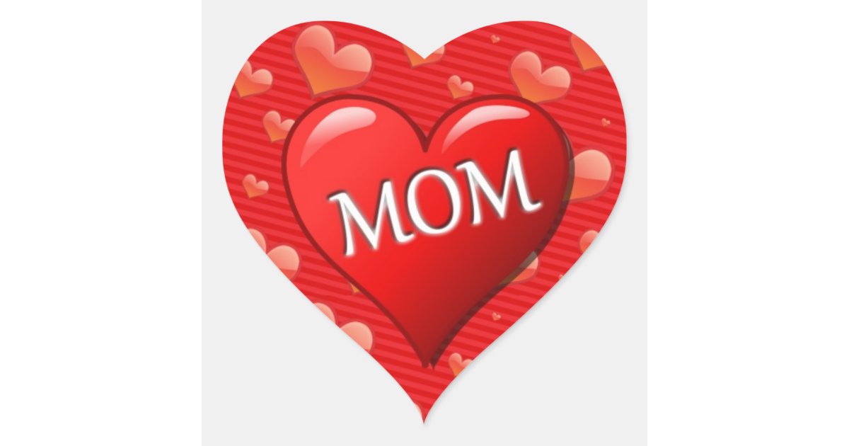 Mom Heart Sticker | Zazzle