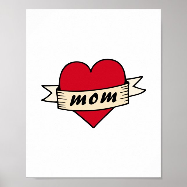 Mom heart tattoo poster (Front)