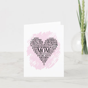 Mom Heart Typography Word Cloud  Announcement