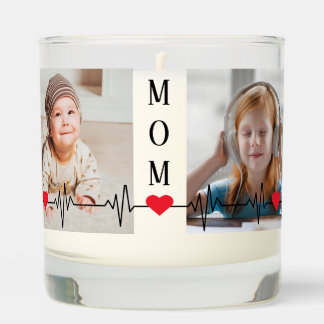 Mom Heartbeat Photo Scented Candle