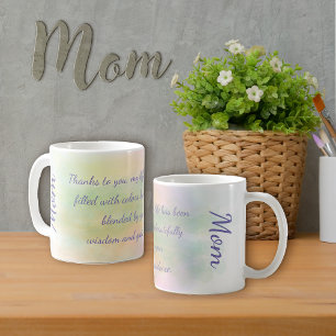 Mom Heartfelt Quote Watercolor Pastel Colors Coffee Mug