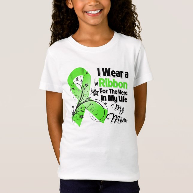 Mom Hero in My Life Lymphoma Ribbon T-Shirt (Front)