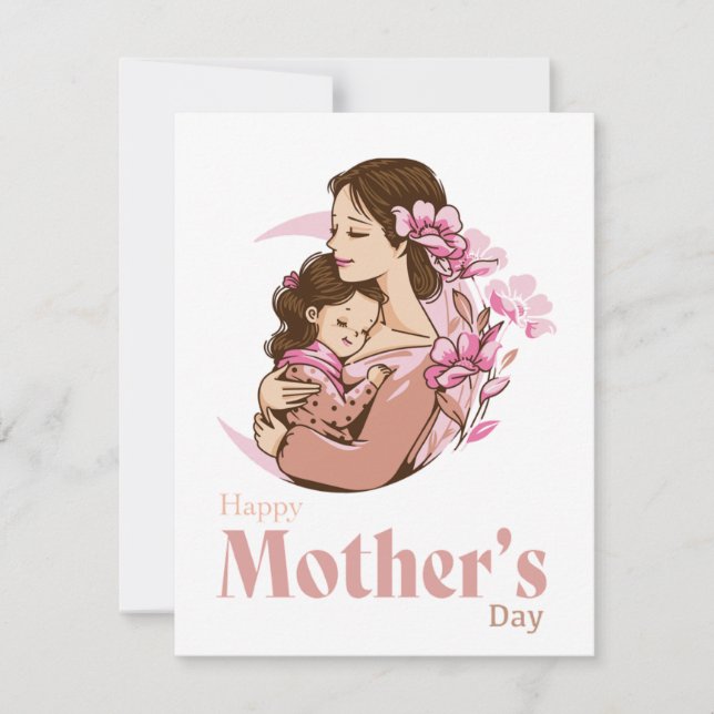 Mom Holding Baby Daughter Moon Flower Mother's Day (Front)