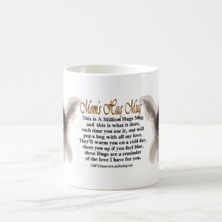 Mom hugs coffee mug