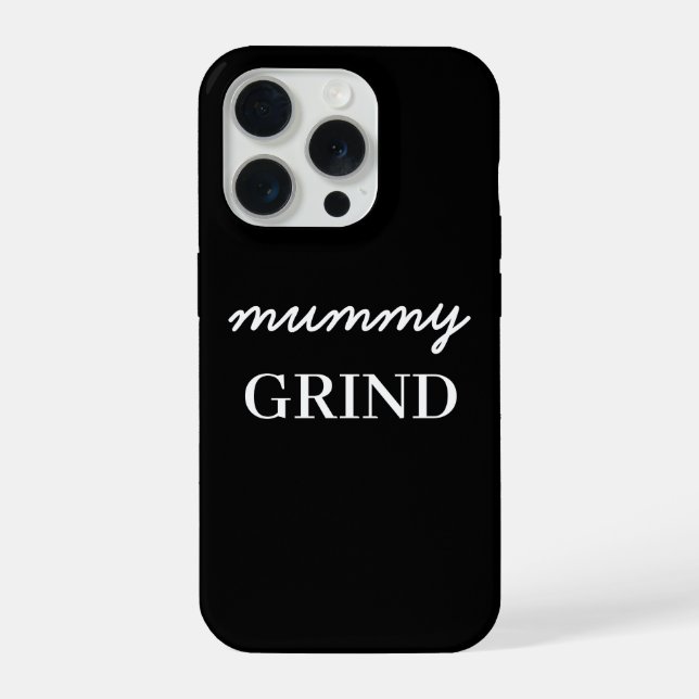 Mom Hustle Modern Script Black Mother's Day iPhone Case (Back)