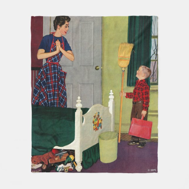 Mom, I Cleaned My Room! Fleece Blanket (Front)