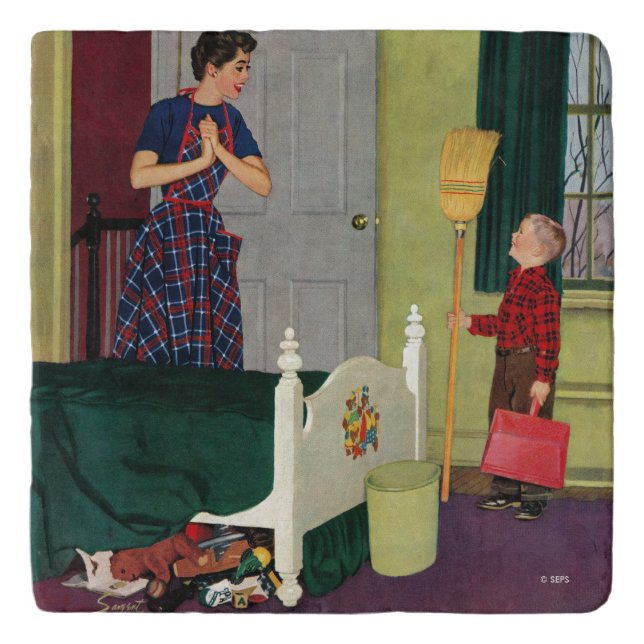 Mom, I Cleaned My Room! Trivet (Front)