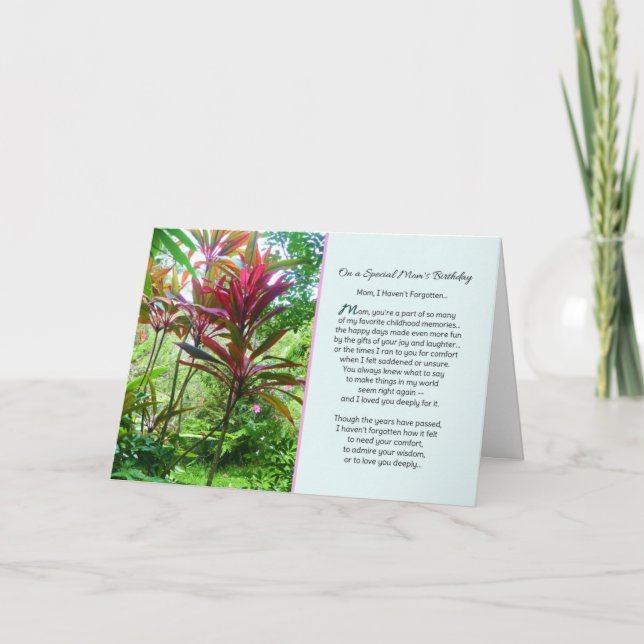 Mom, I haven't forgotten...Birthday Card (Front)