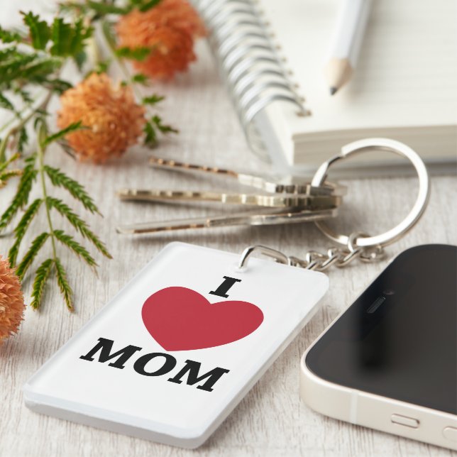 Mom I Love Mom   Keychain (Front Right)
