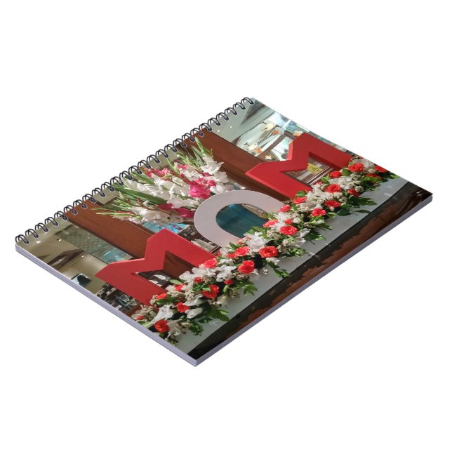 "Mom, I Love You" – A Heartfelt Floral Tribute Notebook (Left Side)