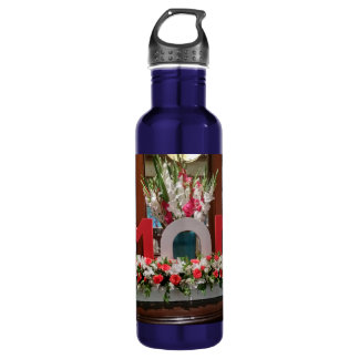 "Mom, I Love You" – A Heartfelt Floral Tribute Stainless Steel Water Bottle